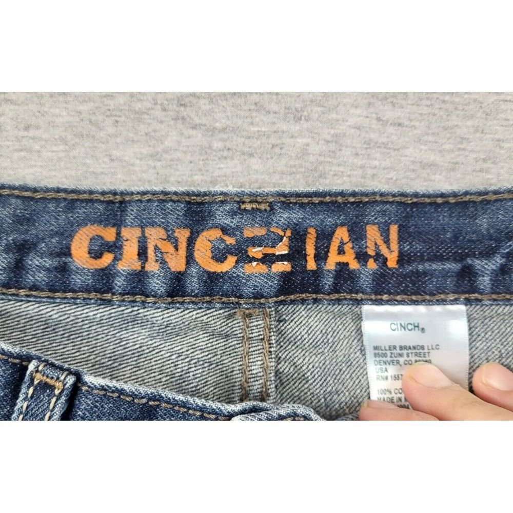 CINCH Ian Western‎ Cut-Off Jeans Rodeo Cowboy Denim Blue Men's Size 32 - Picture 8 of 11